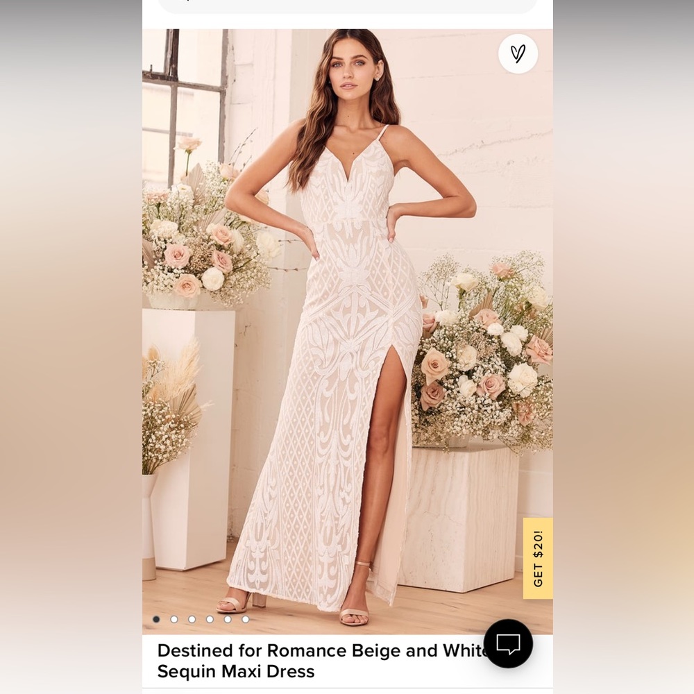 Destined for Romance white sequin maxi dress from Lulu’s